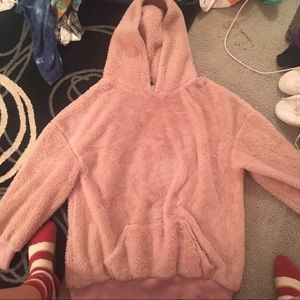 Fluffy pink hoodie